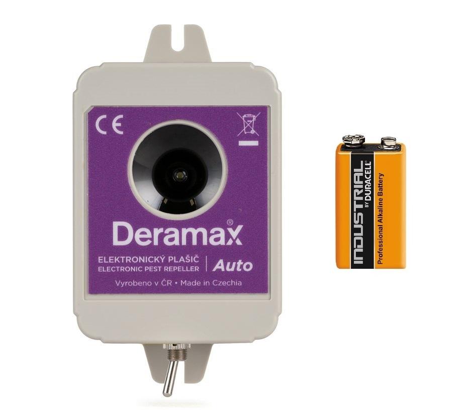 Voděodolný Deramax auto s alkalickou baterií -  pulzní ultrazvukový plašič kun a hlodavců
